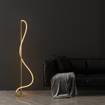 kelvo® GLOW KLV-101-0173 Επιδαπέδιο Φωτιστικό LED 30W 3000lm 360° AC 220-240V IP20 Ρυθμιζόμενο Λευκό CCT με Αφή 2700K/4500K/6000K Dimmable - Lumileds SMD Chip - Χρυσό Πλατίνα - Μ45 x Π45 x Υ160cm - 3 Χρόνια Εγγύηση