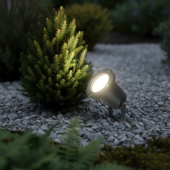 kelvo® GARDELINI KLV-101-0002 Φωτιστικό Σποτ Κήπου για Φυτά & Δέντρα με Καρφωτή Βάση για Λάμπα MR16 με Ντουί GU10 AC 220-240V Αδιάβροχο IP65 - Γκρι Ανθρακί Ματ - Μ10 x Π10 x Υ30cm