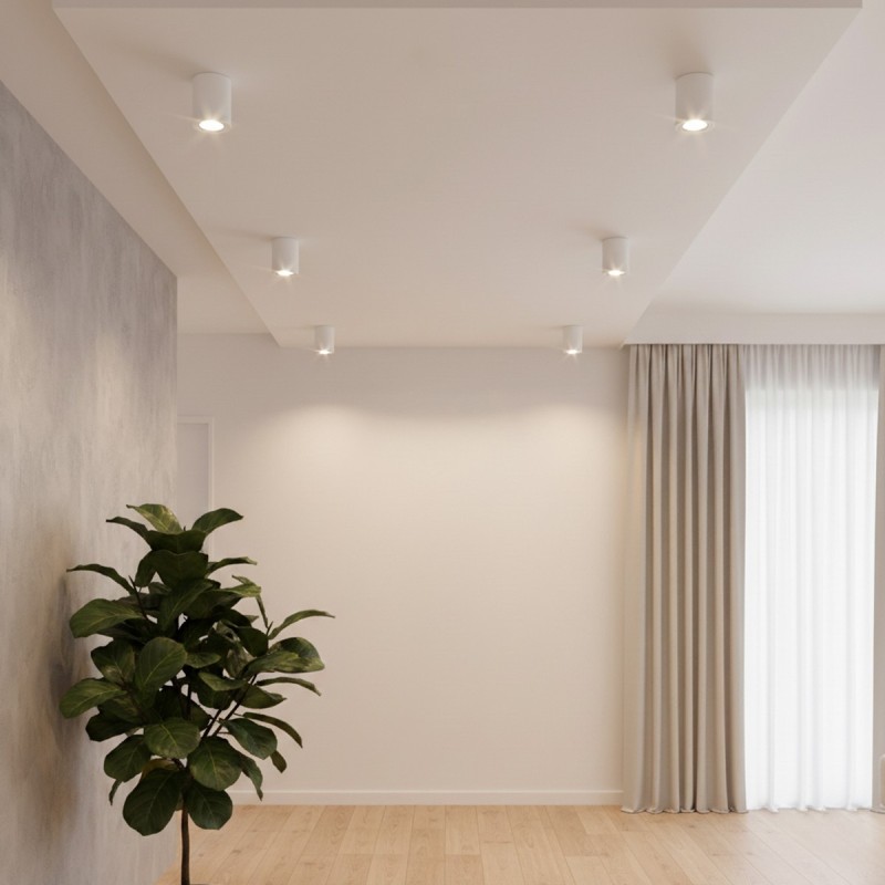 kelvo® AKIRA KLV-101-0025 Κινούμενο Φωτιστικό Downlight Σποτ για Λάμπα MR16 με Ντουί GU10 AC 220-240V IP20 - Λευκό Ματ - Μ8 x Π8 x Υ10cm