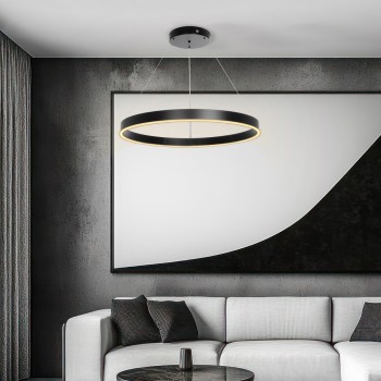 kelvo® VENOM KLV-101-0190 Κρεμαστό Φωτιστικό Οροφής LED 67W 6700lm 120° AC 220-240V IP20 Ρυθμιζόμενο Λευκό CCT με Χειριστήριο από 2700K έως 6000K Dimmable - Lumileds SMD Chip - Μαύρο Ματ - Μ80 x Π80 x Υ6.5cm - 3 Χρόνια Εγγύηση