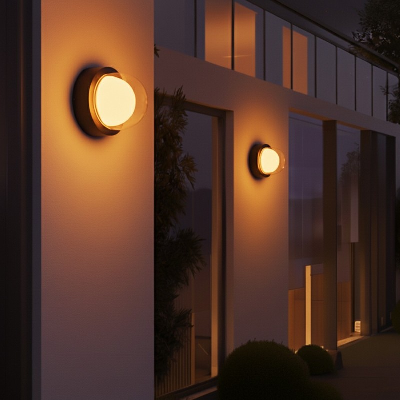 kelvo® NEXA KLV-101-0247 Φωτιστικό Τοίχου / Απλίκα LED 6W 480lm 180° AC 220-240V Αδιάβροχο IP65 Ultra Θερμό Λευκό 1800K - Sanan SMD Chip & TÜV SÜD Driver - Μαύρο Ματ - Μ11 x Π8.5 x Υ11cm - 5 Χρόνια Εγγύηση