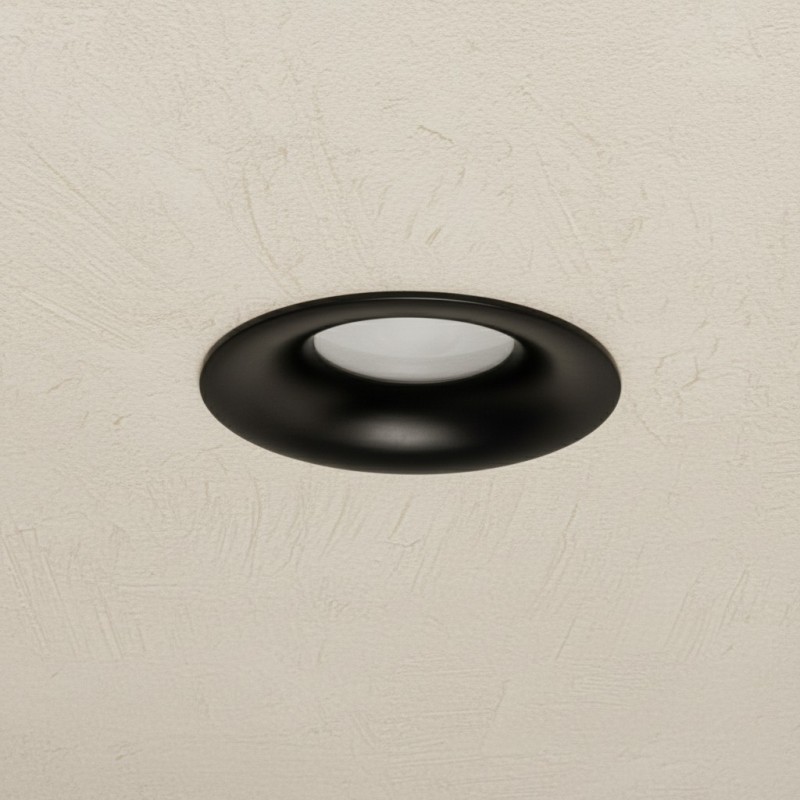 kelvo® LAMDA KLV-101-0044 Χωνευτό Φωτιστικό Downlight Σποτ Μπάνιου για Λάμπα MR16 με Ντουί GU10 AC 220-240V Αδιάβροχο IP65 - Μαύρο Ματ - Μ8.5 x Π8.5 x Υ3.5cm / Q7.5cm