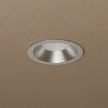 kelvo® SIGMA KLV-101-0043 Χωνευτό Φωτιστικό Downlight Σποτ Μπάνιου για Λάμπα MR16 με Ντουί GU10 AC 220-240V Αδιάβροχο IP65 - Νίκελ Βούρτσας - Μ8.5 x Π8.5 x Υ4.4cm / Q7.5cm