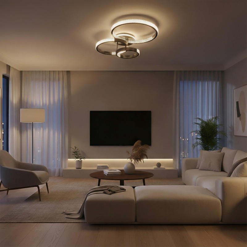 kelvo® DIAMOND KLV-101-0226 Φωτιστικό Οροφής LED 100W 10000lm 360° AC 220-240V IP20 Ρυθμιζόμενο Λευκό CCT με Χειριστήριο από 2700K έως 6000K Dimmable - Lumileds SMD Chip - Μαύρο Ματ - Μ80 x Π50 x Υ20cm - 3 Χρόνια Εγγύηση