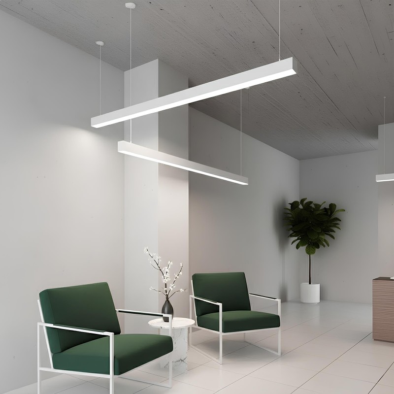 kelvo® ORION KLV-101-0363 Κρεμαστό Γραμμικό Φωτιστικό Οροφής LED 72W 7200lm 120° AC 220-240V IP20 Ρυθμιζόμενο Λευκό CCT με Χειριστήριο από 2700K έως 6000K Dimmable - Lumileds SMD Chip - Λευκό Ματ - Μ120 x Π5 x Υ7.5cm - 3 Χρόνια Εγγύηση