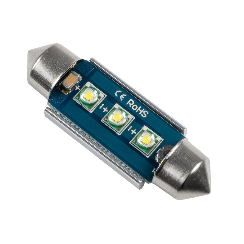 GloboStar® C5W 81326 Λάμπα Αυτοκίνητου 39mm FESTOON  3rd Generation Can-Bus Extreme Series LED 3 CREE XBD 2.05W 260lm 120° DC 12V IP20 Ψυχρό Λευκό 6000K