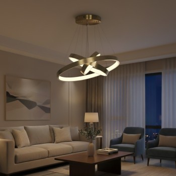 kelvo® NEMESIS KLV-101-0219-V2 Κρεμαστό Φωτιστικό Οροφής LED 100W 10000lm 180° AC 220-240V IP20 Ρυθμιζόμενο Λευκό CCT με Χειριστήριο από 2700K έως 6000K Dimmable - Lumileds SMD Chip - Χρυσό Πλατίνα - Μ60 x Π60 x Υ60cm - 3 Χρόνια Εγγύηση kelvo® NEMESIS KLV-101-0219-V2 Κρεμαστό Φωτιστικό Οροφής LED 100W 10000lm 180° AC 220-240V IP20 Ρυθμιζόμενο Λευκό CCT με Χειριστήριο από 2700K έως 6000K Dimmable - Lumileds SMD Chip - Χρυσό Πλατίνα - Μ60 x Π60 x Υ60cm - 3 Χρόνια Εγγύηση