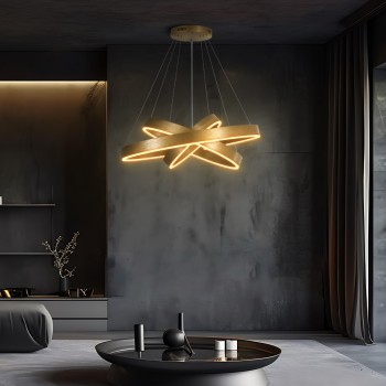 kelvo® VENOM KLV-101-0201-V2 Κρεμαστό Φωτιστικό Οροφής LED 120W 12000lm 120° AC 220-240V IP20 Ρυθμιζόμενο Λευκό CCT με Χειριστήριο από 2700K έως 6000K Dimmable - Lumileds SMD Chip - Χρυσό Πλατίνα - Μ80 x Π80 x Υ80cm - 3 Χρόνια Εγγύηση kelvo® VENOM KLV-101-0201-V2 Κρεμαστό Φωτιστικό Οροφής LED 120W 12000lm 120° AC 220-240V IP20 Ρυθμιζόμενο Λευκό CCT με Χειριστήριο από 2700K έως 6000K Dimmable - Lumileds SMD Chip - Χρυσό Πλατίνα - Μ80 x Π80 x Υ80cm - 3 Χρόνια Εγγύηση