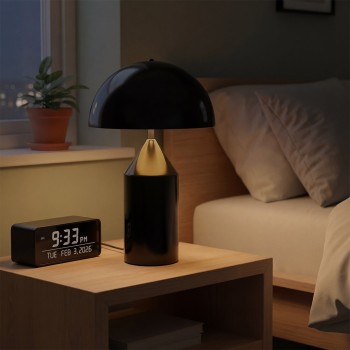 kelvo® URANUS KLV-101-0371 Επιτραπέζιο Φωτιστικό Πορτατίφ για 2 Λάμπες με Ντουί E27 AC 220-240V IP20 - Μαύρο Ματ - Μ35 x Π35 x Υ54cm