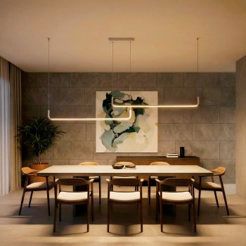 kelvo® LINARIA KLV-101-0259-V2 Κρεμαστό Φωτιστικό Οροφής LED 72W 7200lm 180° AC 220-240V IP20 Ρυθμιζόμενο Λευκό CCT με Χειριστήριο από 2700K έως 6000K Dimmable - Lumileds SMD Chip - Λευκό Ματ - Μ220 x Π4 x Υ25cm - 3 Χρόνια Εγγύηση