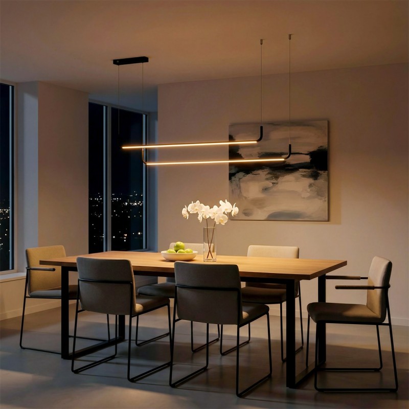 kelvo® LINARIA KLV-101-0258 Κρεμαστό Φωτιστικό Οροφής LED 72W 7200lm 180° AC 220-240V IP20 Ρυθμιζόμενο Λευκό CCT με Χειριστήριο από 2700K έως 6000K Dimmable - Lumileds SMD Chip - Μαύρο Ματ - Μ130 x Π4 x Υ25cm - 3 Χρόνια Εγγύηση kelvo® LINARIA KLV-101-0258 Κρεμαστό Φωτιστικό Οροφής LED 72W 7200lm 180° AC 220-240V IP20 Ρυθμιζόμενο Λευκό CCT με Χειριστήριο από 2700K έως 6000K Dimmable - Lumileds SMD Chip - Μαύρο Ματ - Μ130 x Π4 x Υ25cm - 3 Χρόνια Εγγύηση