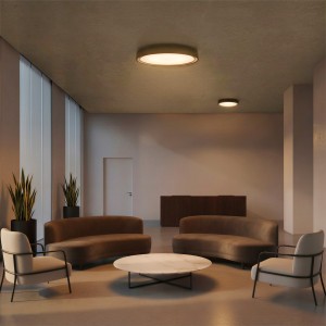 kelvo® BARCHETTA KLV-101-0265-V2 Φωτιστικό Οροφής LED 72W 7200lm 120° AC 220-240V IP20 Ρυθμιζόμενο Λευκό CCT με Χειριστήριο από 2700K έως 6000K Dimmable - Lumileds SMD Chip - Μαύρο Ματ - Μ48 x Π48 x Υ8.2cm - 3 Χρόνια Εγγύηση