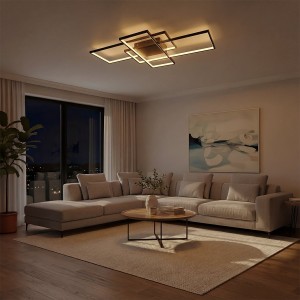 kelvo® QUADRA KLV-101-0296 Φωτιστικό Οροφής LED 120W 12000lm 120° AC 220-240V IP20 Ρυθμιζόμενο Λευκό CCT με Χειριστήριο από 2700K έως 6000K Dimmable - Lumileds SMD Chip - Μαύρο Ματ - Μ105 x Π60 x Υ9cm - 3 Χρόνια Εγγύηση