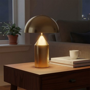 kelvo® URANUS KLV-101-0372 Επιτραπέζιο Φωτιστικό Πορτατίφ για 2 Λάμπες με Ντουί E27 AC 220-240V IP20 - Χρυσό Πλατίνα - Μ35 x Π35 x Υ54cm