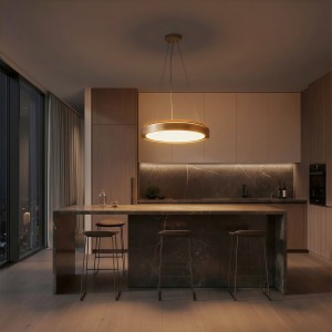 kelvo® BARCHETTA KLV-101-0268 Κρεμαστό Φωτιστικό Οροφής LED 72W 7200lm 120° AC 220-240V IP20 Ρυθμιζόμενο Λευκό CCT με Χειριστήριο από 2700K έως 6000K Dimmable - Lumileds SMD Chip - Σαμπανιζέ Χρυσό Ματ - Μ48 x Π48 x Υ8.2cm - 3 Χρόνια Εγγύηση