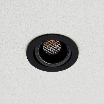 kelvo® LEO KLV-101-0314 Χωνευτό Κινούμενο Φωτιστικό Downlight Σποτ με Honeycomb Anti-Glare Reflector LED 10W 1300lm 38° AC 220-240V IP20 Φυσικό Λευκό 4500K - Bridgelux COB Chip & TÜV SÜD Driver - Μαύρο Ματ - Μ8.5 x Π8.5 x Υ6.6cm / Q7.5cm - 5 Χρόνια Εγ