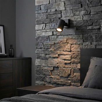 kelvo® SPOTA KLV-101-0134-V2 Κινούμενο Φωτιστικό Σποτ Τοίχου για Λάμπα MR16 με Ντουί GU10 AC 220-240V IP20 - Μαύρο Ματ - Μ7 x Π6 x Υ14cm