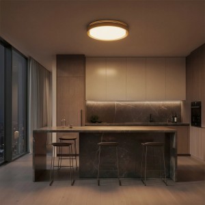 kelvo® BARCHETTA KLV-101-0268-V2 Φωτιστικό Οροφής LED 72W 7200lm 120° AC 220-240V IP20 Ρυθμιζόμενο Λευκό CCT με Χειριστήριο από 2700K έως 6000K Dimmable - Lumileds SMD Chip - Σαμπανιζέ Χρυσό Ματ - Μ48 x Π48 x Υ8.2cm - 3 Χρόνια Εγγύηση