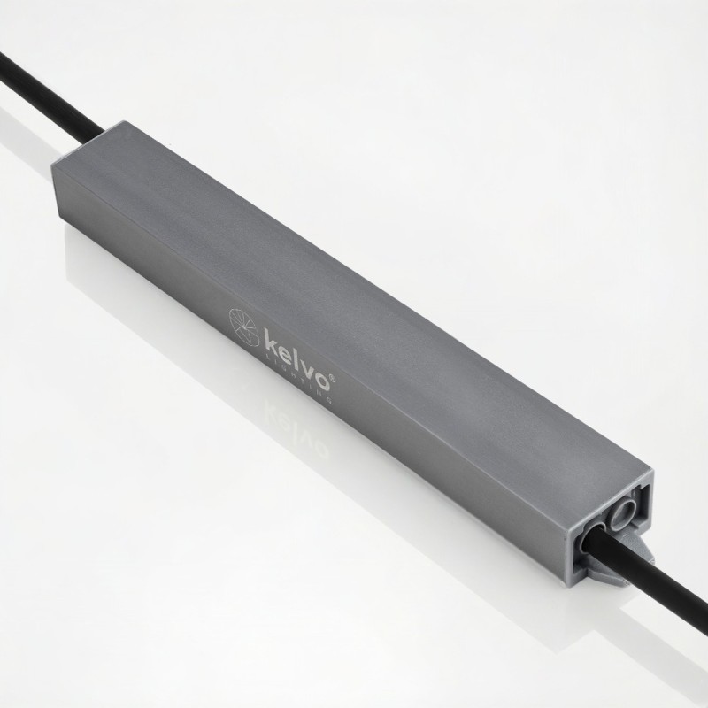 kelvo® SELAS KLV-107-0030 Τροφοδοτικό/Μετασχηματιστής Class II SELV 36W 1.5A AC 220-240V σε DC 24V Αδιάβροχο IP67 - Γκρι Ανθρακί Ματ - Μ22 x Π3 x Υ2cm - 5 Χρόνια Εγγύηση