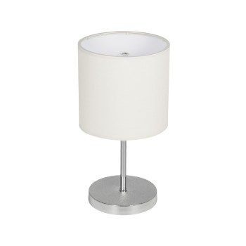 GLOBOSTAR® GLOSSY 204-0077 Μοντέρνο Επιτραπέζιο Φωτιστικό Πορτατίφ με Ντουί 1 x E27 AC 220-240V IP20 - Ασημί & Μπεζ - Μ19 x Π19 x Υ36cm