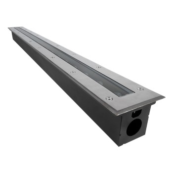 GLOBOSTAR® UNDERGROUND-REMVI 90194-Y Χωνευτή Μπάρα Φωτισμού Wall Washer LED 18W 1890lm 10° DC 24V Αδιάβροχο IP68 Ultra Θερμό Λευκό 2200K Dimmable - Bridgelux SMD Chip - Ανοξείδωτο Ατσάλι SS316 - Μ100 x Π9 x Υ7.2cm / Q98.2 x 7.6cm - 3 Χρόνια Εγγύηση