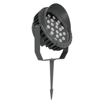 GLOBOSTAR® TREEVINA 90359 Φωτιστικό Σποτ με Αντιθαμβωτική Γρίλια για Φυτά - Δέντρα με Βάση Κήπου / Καρφωτό LED 24W 2040lm 10° DC 24V Αδιάβροχο IP65 Ultra Θερμό Λευκό 2200K Dimmable - Bridgelux SMD Chip - Γκρι Ανθρακί - Μ21.5 x Π18.3 x Υ14cm - 3 Χρόνια Εγγ