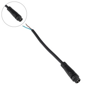 GLOBOSTAR® CONNECTOR 999-0266 2 Pin Σύνδεσμος Τροφοδοσίας για Wall Washers & Προβολείς με Είσοδο 2 x 0.25mm2 & Έξοδο 1 x Θηλυκό Βύσμα Αδιάβροχο IP65 - Μαύρο - Μ20 x Π1.5 x Υ1.5cm