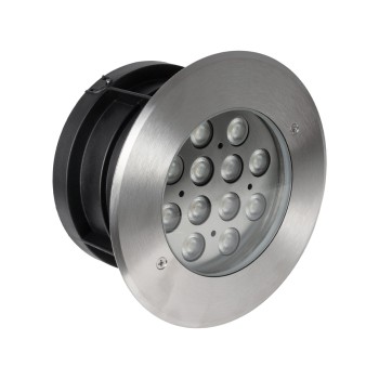 GLOBOSTAR® UNDERWATERTUNI 90420 Υποβρύχιο Χωνευτό Σποτ για Σιντριβάνια/Πισίνες LED 12W 1080lm 30° DC 24V Αδιάβροχο IP68 Θερμό Λευκό 2700K Dimmable - Bridgelux SMD Chip - Ανοξείδωτο Ατσάλι SS304 - Μ18 x Π18 x Υ11cm / Q17.5cm - 3 Χρόνια Εγγύηση