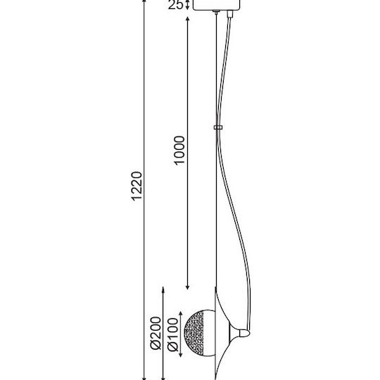 Aca Μοντέρνο Κρεμαστό Φωτιστικό Μονόφωτο με Ντουί G9 σε Χάλκινο Χρώμα