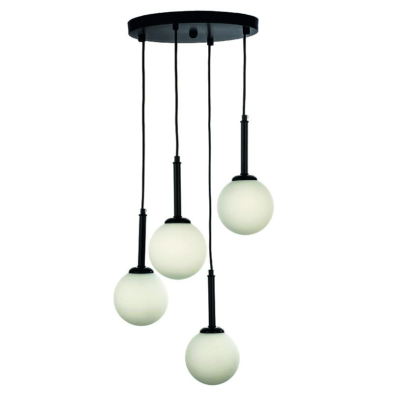 InLight Κρεμαστό φωτιστικό από μαύρο μέταλλο και λευκή οπαλίνα 4XG9 D:30cm (4514-4 ΡΟΖΕΤΑ) InLight Κρεμαστό φωτιστικό από μαύρο μέταλλο και λευκή οπαλίνα 4XG9 D:30cm (4514-4 ΡΟΖΕΤΑ)
