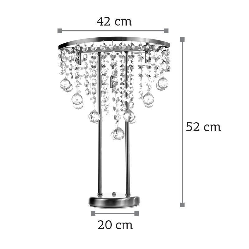 InLight Επιτραπέζιο φωτιστικό από χρώμιο μέταλλο και διάφανα κρύσταλλα 3XG9 D:52cm (3360) InLight Επιτραπέζιο φωτιστικό από χρώμιο μέταλλο και διάφανα κρύσταλλα 3XG9 D:52cm (3360)