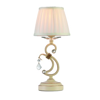 InLight Επιτραπέζιο φωτιστικό από μπεζ μέταλλο κρύσταλλο και υφασμάτινο καπέλο 1XE13 D:40cm (3404) InLight Επιτραπέζιο φωτιστικό από μπεζ μέταλλο κρύσταλλο και υφασμάτινο καπέλο 1XE13 D:40cm (3404)