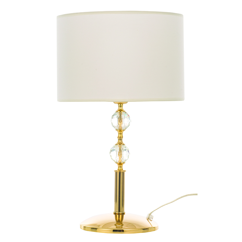 InLight Επιτραπέζιο φωτιστικό από χρυσό μέταλλο κρύσταλλο και υφασμάτινο καπέλο 1XE27 D:59cm (3422-Χρυσό) InLight Επιτραπέζιο φωτιστικό από χρυσό μέταλλο κρύσταλλο και υφασμάτινο καπέλο 1XE27 D:59cm (3422-Χρυσό)
