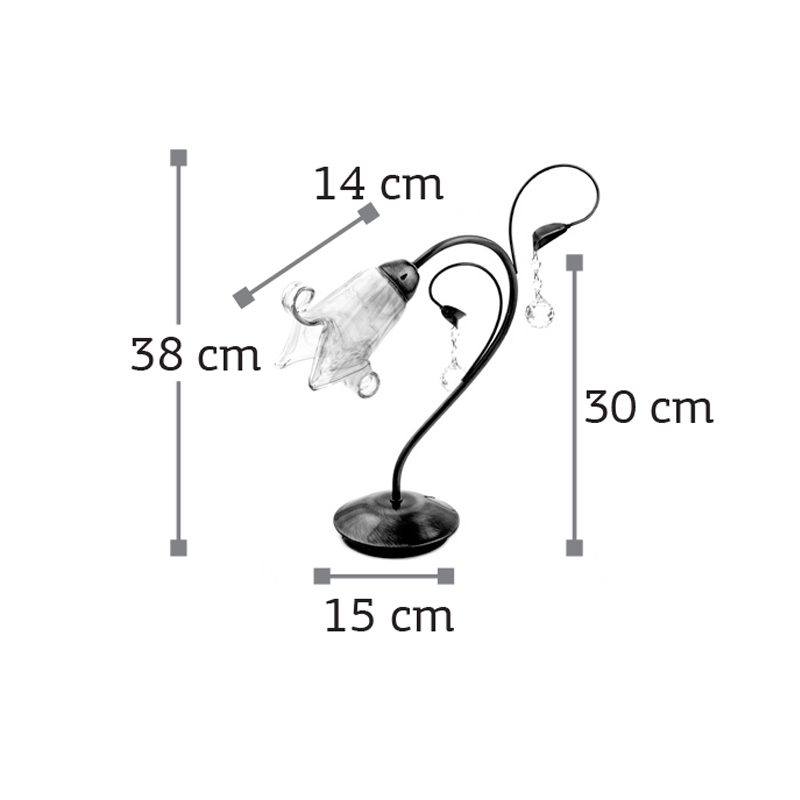 InLight Επιτραπέζιο φωτιστικό από οξυντέ μέταλλο κρύσταλλα και μελί γυαλί 1XE14 D:30cm (3427-BR) InLight Επιτραπέζιο φωτιστικό από οξυντέ μέταλλο κρύσταλλα και μελί γυαλί 1XE14 D:30cm (3427-BR)