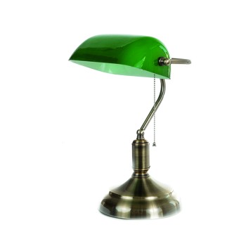 InLight Επιτραπέζιο φωτιστικό από οξυντέ μέταλλο και πράσινο γυαλί 1XE27 D:38cm (3431-BR) InLight Επιτραπέζιο φωτιστικό από οξυντέ μέταλλο και πράσινο γυαλί 1XE27 D:38cm (3431-BR)