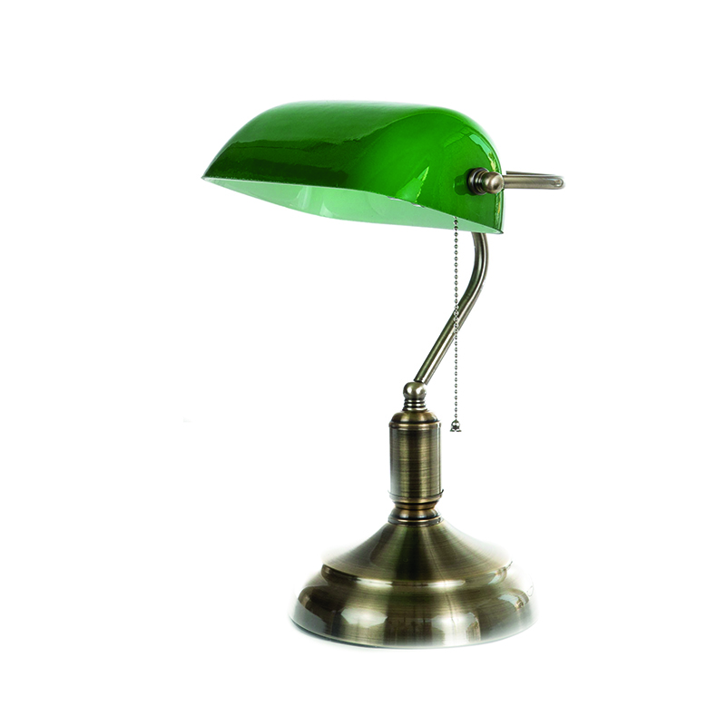 InLight Επιτραπέζιο φωτιστικό από οξυντέ μέταλλο και πράσινο γυαλί 1XE27 D:38cm (3431-BR) InLight Επιτραπέζιο φωτιστικό από οξυντέ μέταλλο και πράσινο γυαλί 1XE27 D:38cm (3431-BR)