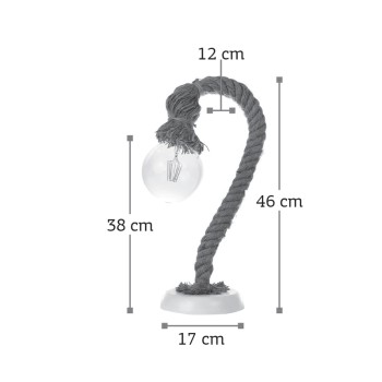 InLight Επιτραπέζιο φωτιστικό από καφέ σχοινί 1XE27 D:46cm (3439-WH) InLight Επιτραπέζιο φωτιστικό από καφέ σχοινί 1XE27 D:46cm (3439-WH)