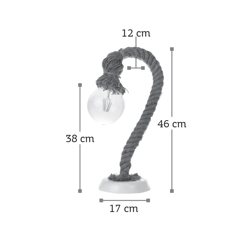 InLight Επιτραπέζιο φωτιστικό από καφέ σχοινί 1XE27 D:46cm (3439-WH) InLight Επιτραπέζιο φωτιστικό από καφέ σχοινί 1XE27 D:46cm (3439-WH)