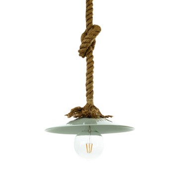 InLight Κρεμαστό φωτιστικό από καφέ σχοινί και λευκό μέταλλο 1XE27 D:36cm (4382-WH) InLight Κρεμαστό φωτιστικό από καφέ σχοινί και λευκό μέταλλο 1XE27 D:36cm (4382-WH)