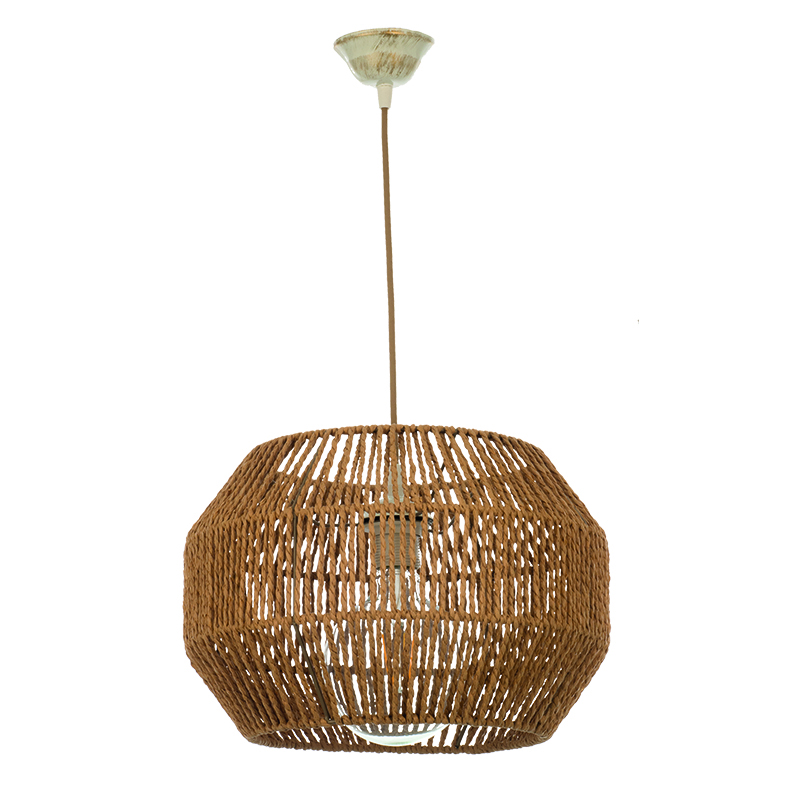 InLight Κρεμαστό φωτιστικό καφέ από σχοινί 1XE27 D:35cm (4503) InLight Κρεμαστό φωτιστικό καφέ από σχοινί 1XE27 D:35cm (4503)