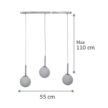 InLight Κρεμαστό φωτιστικό από χρώμιο μέταλλο και λευκή οπαλίνα 3XG9 D:60cm (4515-3 ΡΑΓΑ) InLight Κρεμαστό φωτιστικό από χρώμιο μέταλλο και λευκή οπαλίνα 3XG9 D:60cm (4515-3 ΡΑΓΑ)