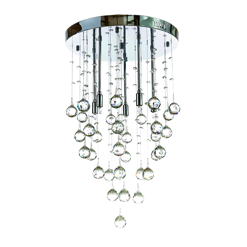 InLight Φωτιστικό οροφής από χρώμιο μέταλλο και διάφανα κρύσταλλα 4XG9 D:30cm (5201-Γ) InLight Φωτιστικό οροφής από χρώμιο μέταλλο και διάφανα κρύσταλλα 4XG9 D:30cm (5201-Γ)