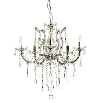 InLight Κρεμαστό φωτιστικό από χρώμιο μέταλλο γυαλί και κρύσταλλα 6XE14 D:70cm (5244-6-Χρώμιο) InLight Κρεμαστό φωτιστικό από χρώμιο μέταλλο γυαλί και κρύσταλλα 6XE14 D:70cm (5244-6-Χρώμιο)