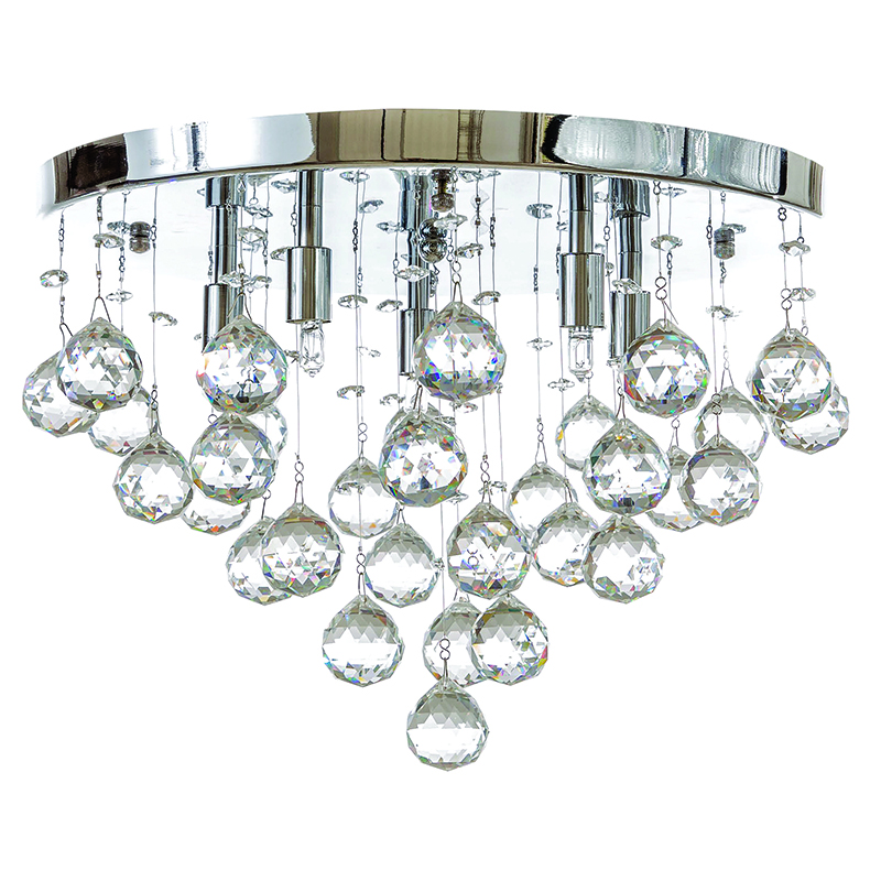 InLight Φωτιστικό οροφής από χρώμιο μέταλλο και διάφανα κρύσταλλα 4XG9 D:30cm (5292-Γ) InLight Φωτιστικό οροφής από χρώμιο μέταλλο και διάφανα κρύσταλλα 4XG9 D:30cm (5292-Γ)