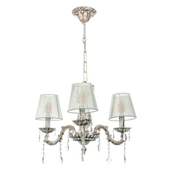 InLight Κρεμαστό φωτιστικό από μέταλλο σε μπεζ πατίνα και κρύσταλλα 3XE14 D:55cm (5304-3) InLight Κρεμαστό φωτιστικό από μέταλλο σε μπεζ πατίνα και κρύσταλλα 3XE14 D:55cm (5304-3)