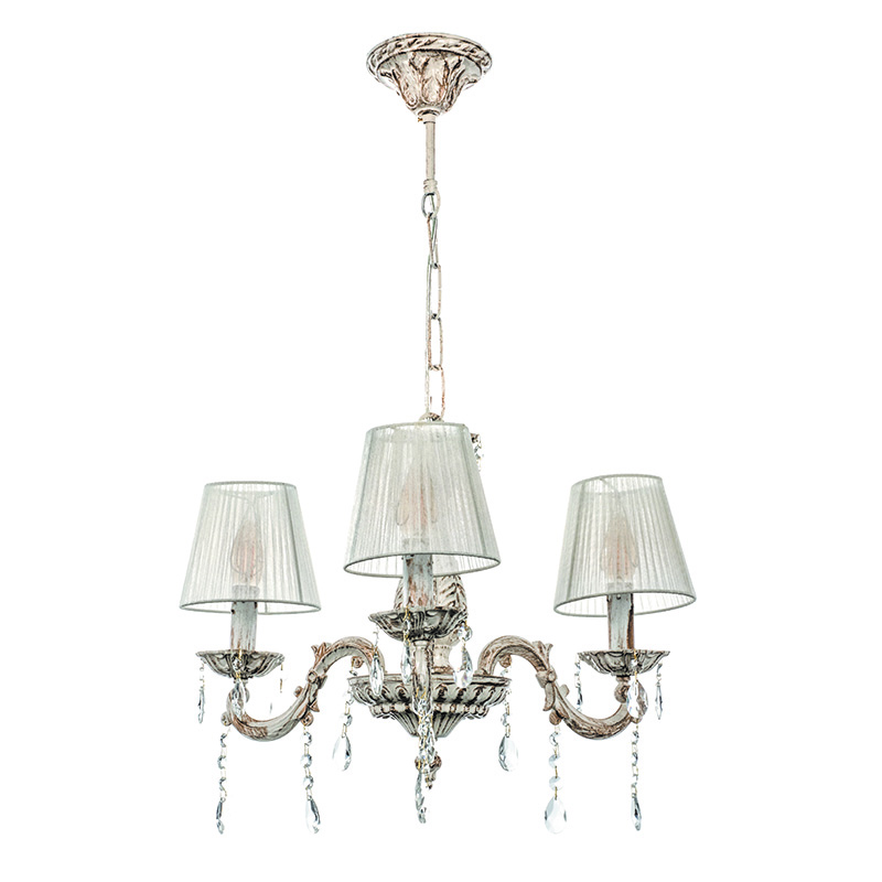 InLight Κρεμαστό φωτιστικό από μέταλλο σε μπεζ πατίνα και κρύσταλλα 3XE14 D:55cm (5304-3) InLight Κρεμαστό φωτιστικό από μέταλλο σε μπεζ πατίνα και κρύσταλλα 3XE14 D:55cm (5304-3)