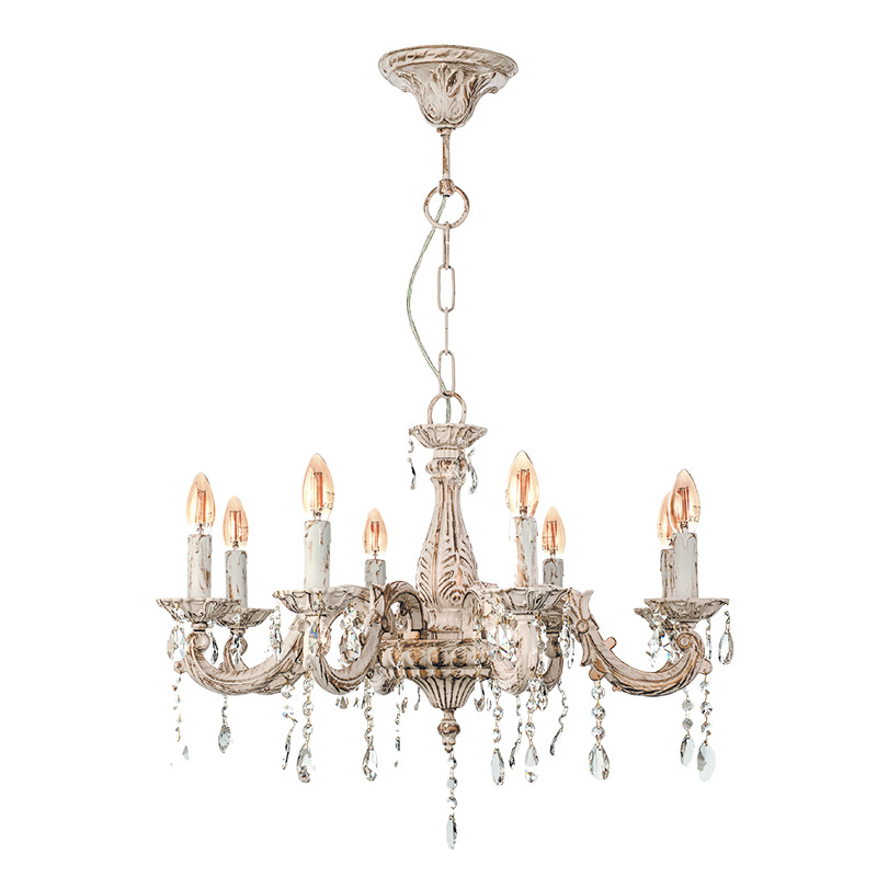 InLight Κρεμαστό φωτιστικό από μέταλλο σε μπεζ πατίνα και κρύσταλλα 8XE14 D:65cm (5304-8) InLight Κρεμαστό φωτιστικό από μέταλλο σε μπεζ πατίνα και κρύσταλλα 8XE14 D:65cm (5304-8)