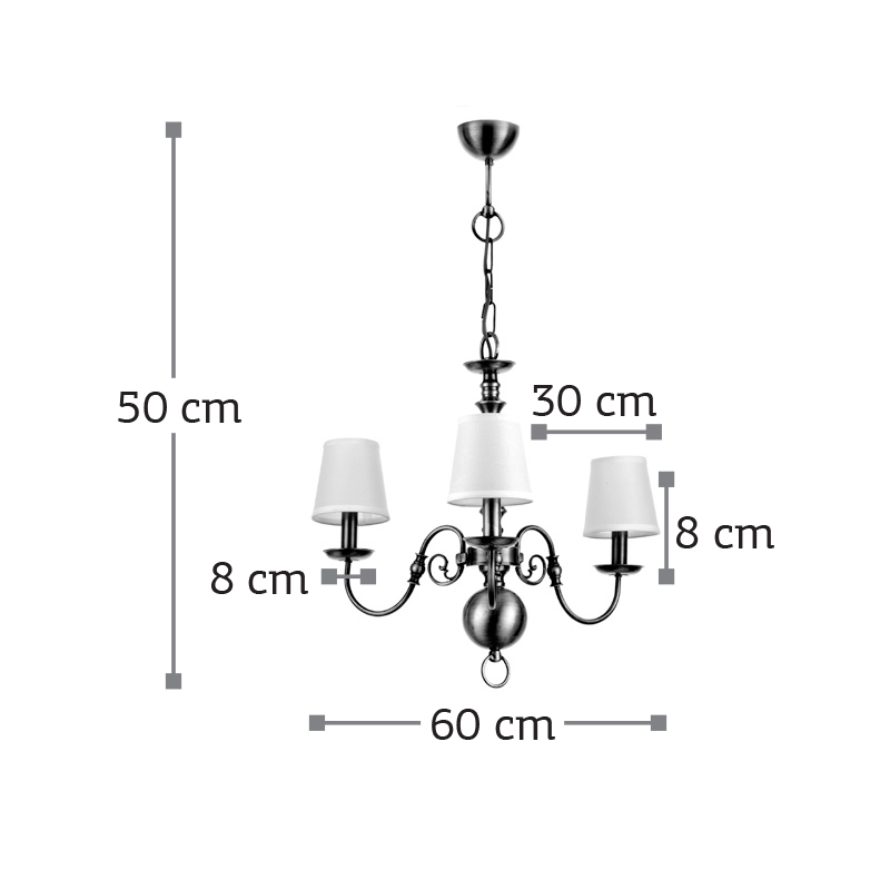 InLight Κρεμαστό φωτιστικό από οξυντέ μέταλλο 3XE14 D:60cm (5309-3) InLight Κρεμαστό φωτιστικό από οξυντέ μέταλλο 3XE14 D:60cm (5309-3)