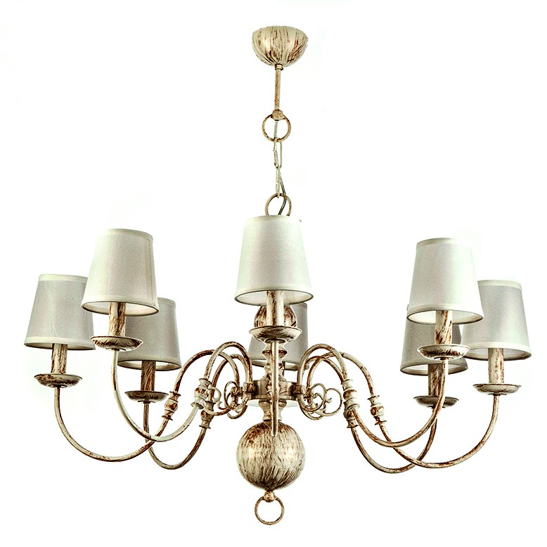 InLight Κρεμαστό φωτιστικό από μέταλλο σε λευκή πατίνα 8XE14 D:83cm (5311-8) InLight Κρεμαστό φωτιστικό από μέταλλο σε λευκή πατίνα 8XE14 D:83cm (5311-8)