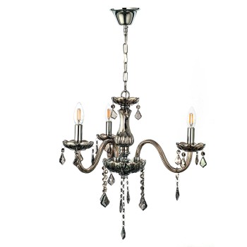 InLight Κρεμαστό φωτιστικό από φιμέ γυαλί και κρύσταλλα 3XE14 D:55cm (5314-3-FIME) InLight Κρεμαστό φωτιστικό από φιμέ γυαλί και κρύσταλλα 3XE14 D:55cm (5314-3-FIME)